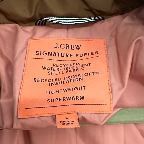 J. Crew Brown Quilted Puffer Jacket with Pink Lining - Picture 2 of 3